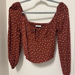 Women's Polka Dot Top - Maroon